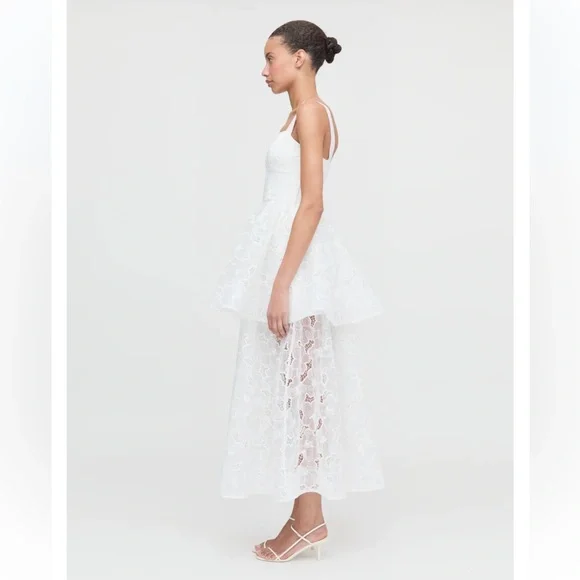 Hill House Home The Isabelle Dress - White Floral Organza size 8 - Picture 4 of 16